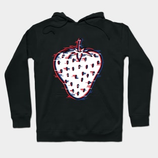 Strawberry design with a glitch effect on it Hoodie